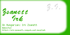 zsanett irk business card